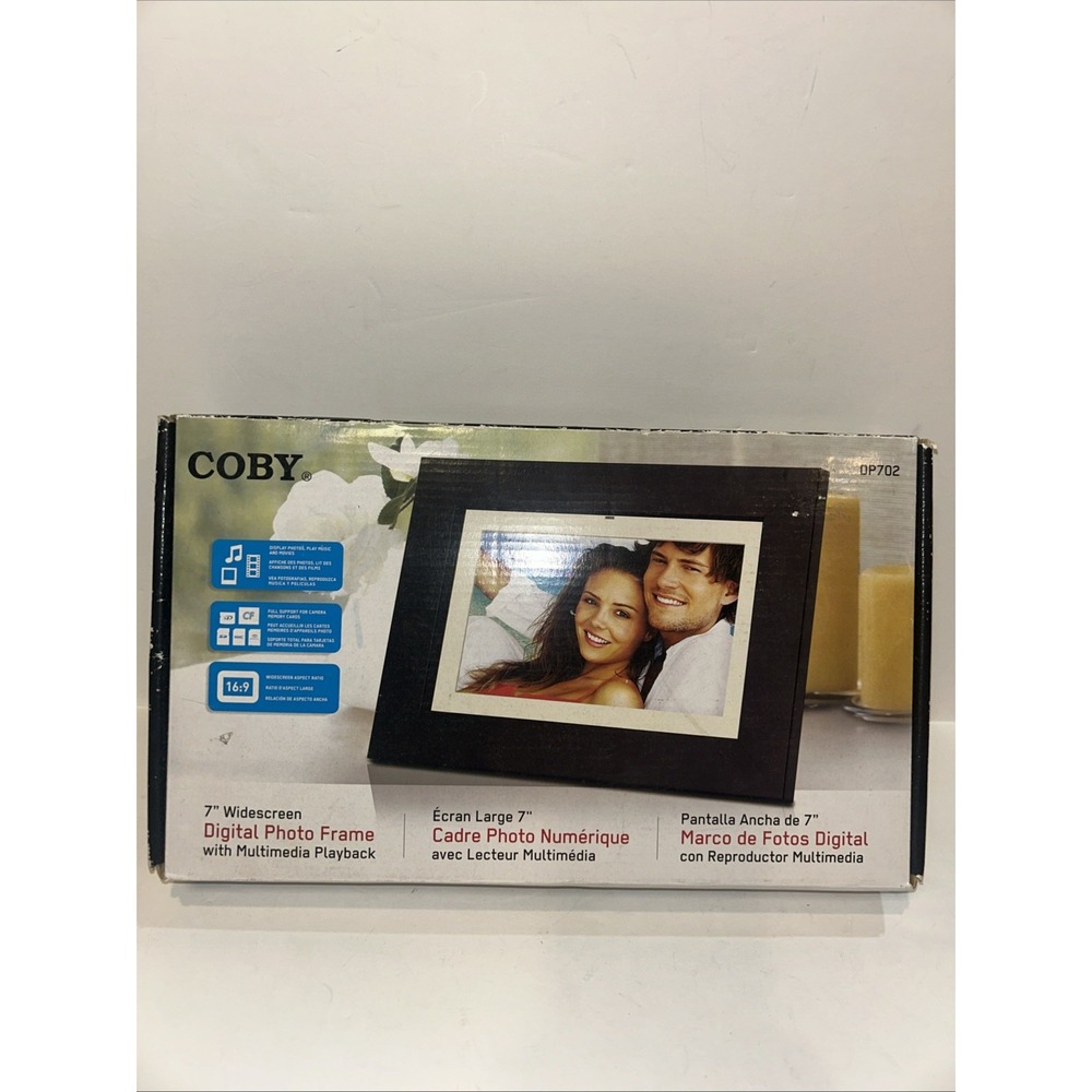 COBY 7" Widescreen Digital Photo Frame w/Multimedia Playback ~‎ Espresso DP702